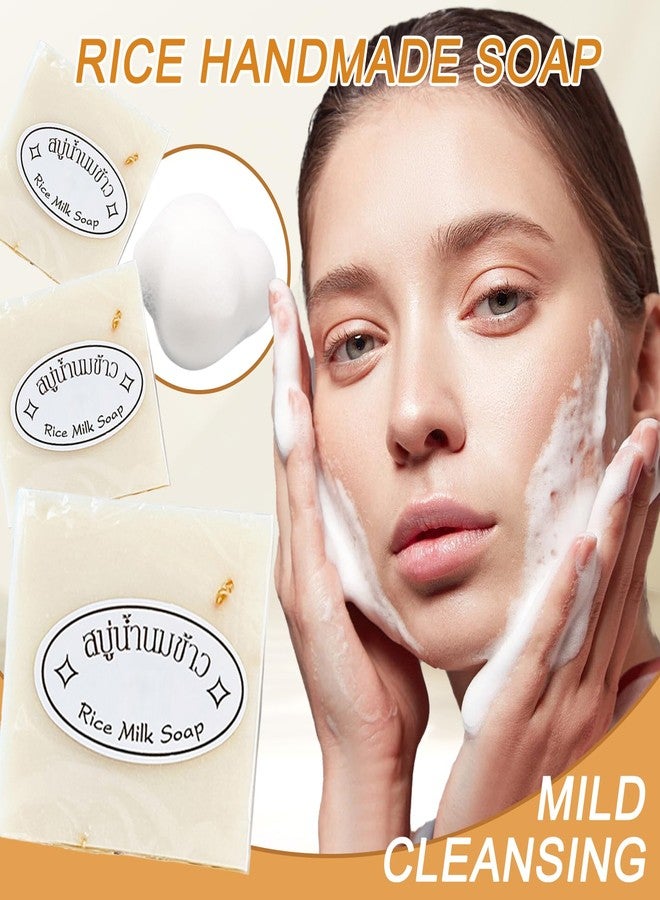 XMXueMei 3PCS Rice Water Shampoo Bar,Cleansing Gentle Solid Bar Shampoo for Face and Body,Moisturizing Handmade Hair Shampoo Soap - Image 2