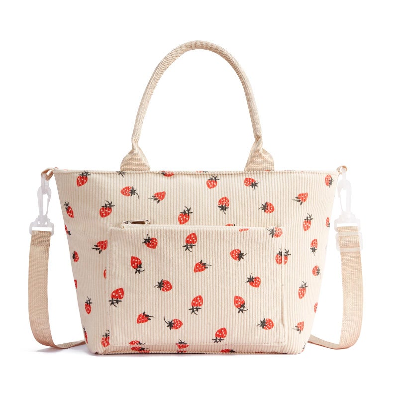 MEXS Lunch Bag for Women Adult Large Insulated Lunch Box Girl Cute Corduroy Lunch Tote Bags Reusable Leakproof Cooler Work Picnic - Image 1