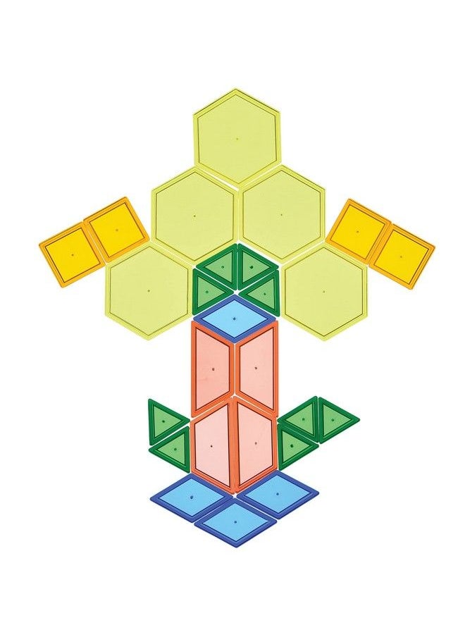 Constructive Playthings Translucent Pattern Blocks Light Table Manipulatives Stem Toys Sensory Play Create Build And Design Color Exploration Set Of 147 Blocks Toys For Kids 3 Years And Up  - Image 4