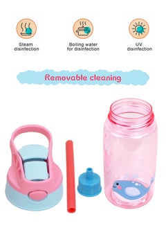 URbazaar 480ml Kids Water Bottle with Straw Leakproof, BPA Free, Suitable for Boys and Girls (Whale)  - Image 5