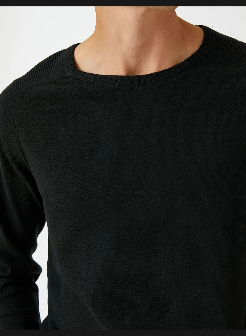 KOTON Basic Knitwear Sweater Crew Neck Slim Fit