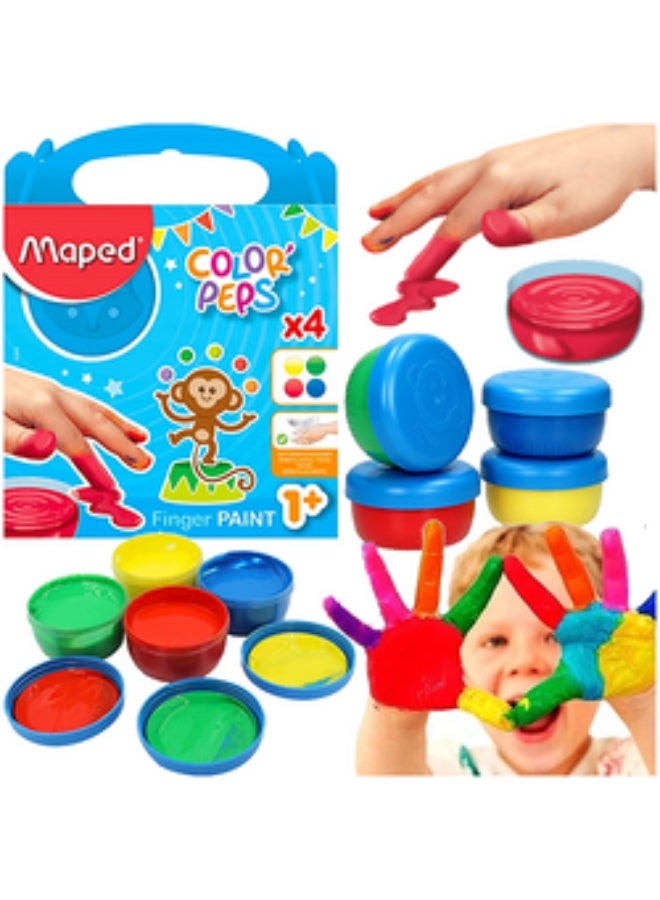 MAPED FINGER PAINT POT 80G X4 CARD BOX