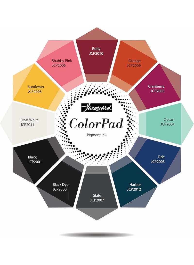 Jacquard Jacquard ColorPad Archival Pigment Ink Stamp Pads Frost White  Acid Free  NonToxic  Excellent for Blending Embossing and Stamping  - Image 5