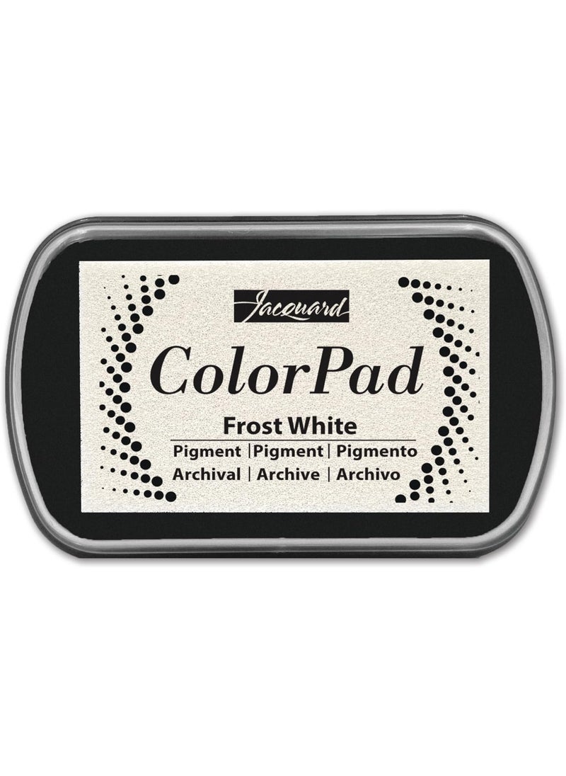 Jacquard Jacquard ColorPad Archival Pigment Ink Stamp Pads Frost White  Acid Free  NonToxic  Excellent for Blending Embossing and Stamping  - Image 1