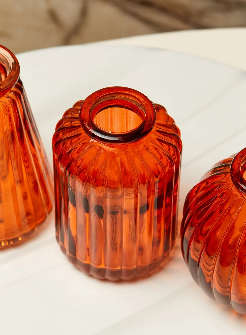Sass & Belle Amber Glass Bud Vases Set Of 3