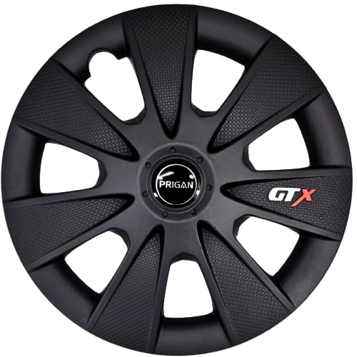 PRIGAN 13 Inch Universal Wheel Cover/Cap for All 13 Inch Cars (Set of 4 Pcs) (Press Fitting) Model- GTX Black 13 - Image 1