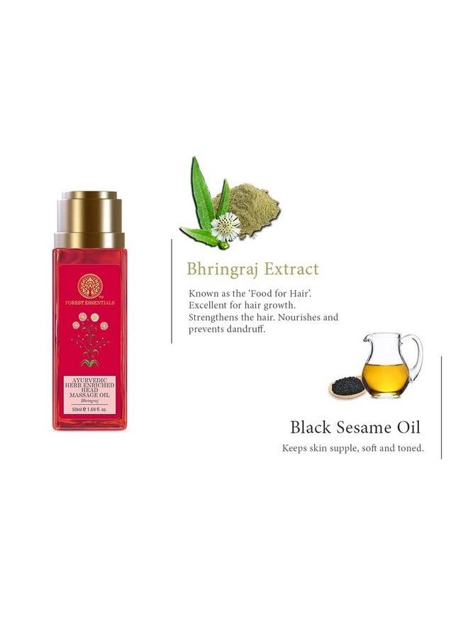 Forest Essentials Ayurvedic Herb Enriched Head Massage Oil Bhringraj;Reduces Hair Fall & Dandruff;Hair Oil For Men And Women;50Ml  - Image 3