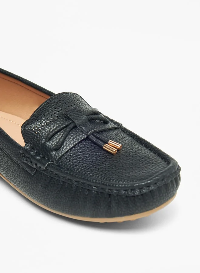 Le Confort Textured Slip-On Loafers with Tassel Detail