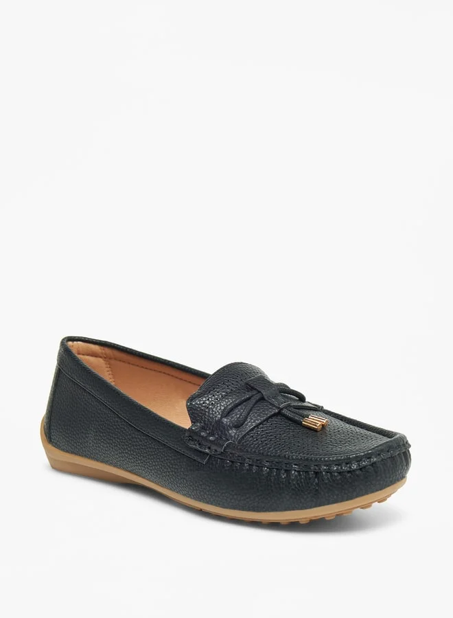 Le Confort Textured Slip-On Loafers with Tassel Detail