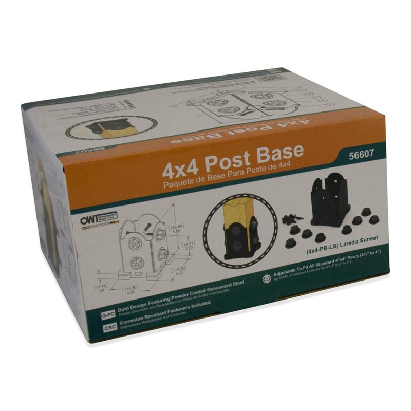 Ozco Building Products 56607 Laredo Sunset 4x4 Post Base Kit, (1 per Pack) , Black - Image 2