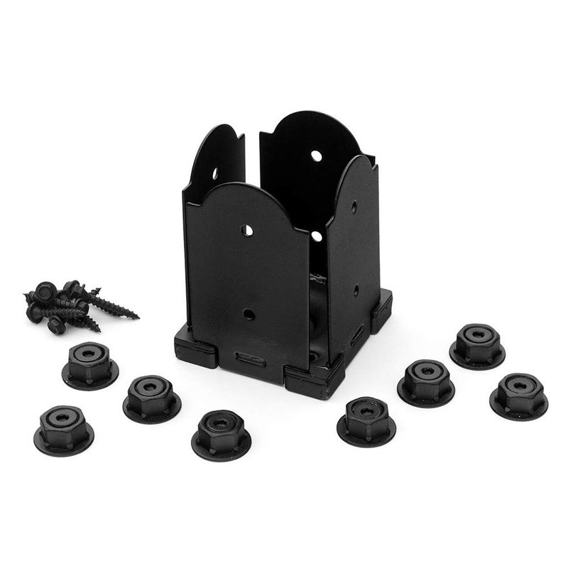 Ozco Building Products 56607 Laredo Sunset 4x4 Post Base Kit, (1 per Pack) , Black - Image 1