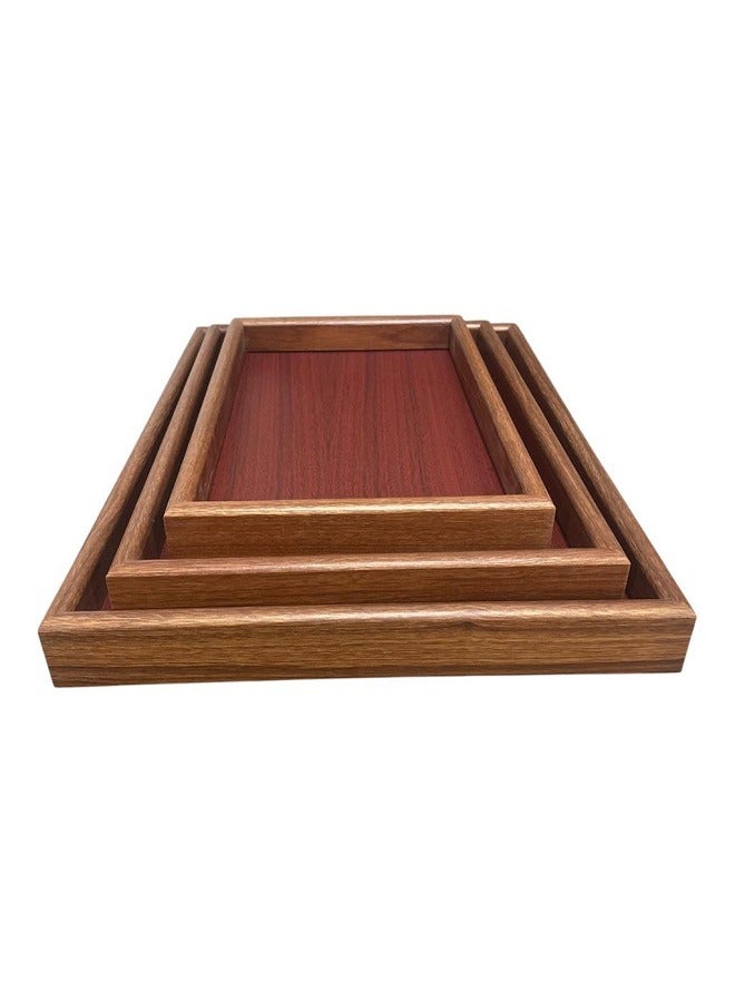 طقم صواني تقديم خشبية فاخرة 3 قطع - Image 1