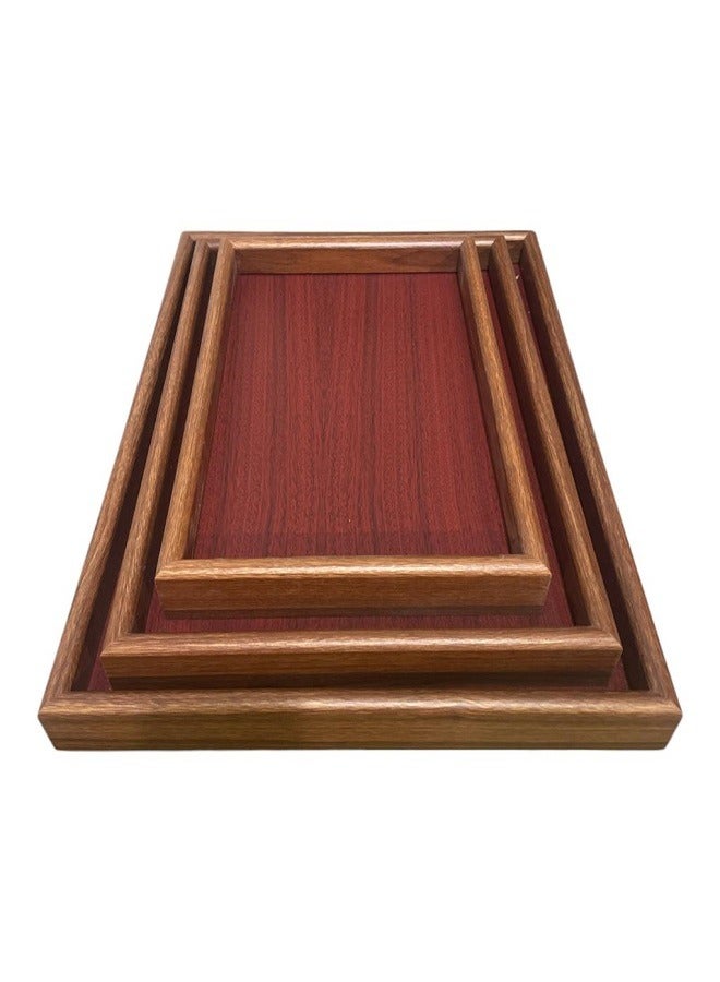 طقم صواني تقديم خشبية فاخرة 3 قطع - Image 2