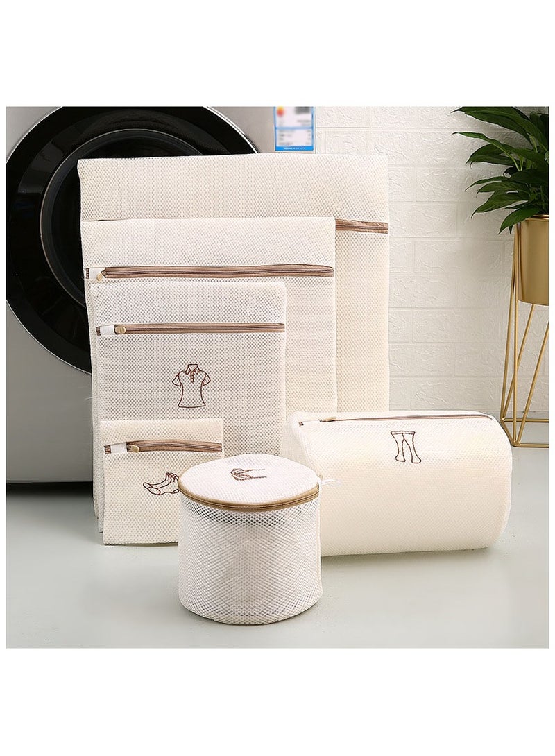 6-Piece Reusable Mesh Net Zipper Laundry Bag Set - Image 1