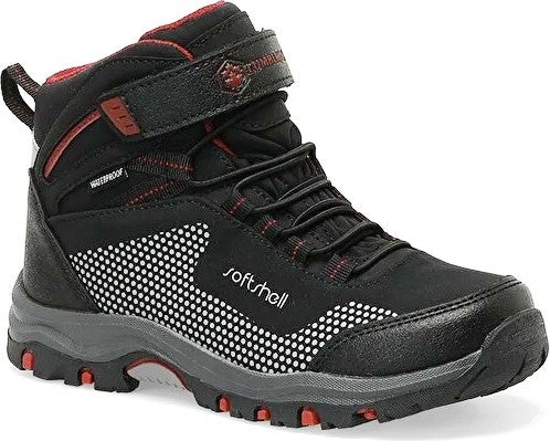 LUMBERJACK Fuller Hi 3pr Velcro Waterproof Boy Outdoor Boots Black Red - Image 1