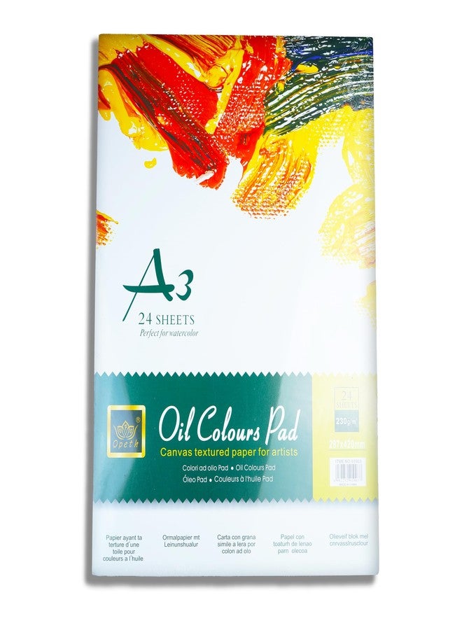 ArtRight A4 Oil Painting Paper Pad - 230 GSM, 100% Cotton, Cold Pressed, 24 Sheets - Ideal for Oil, Acrylic & Mixed Media Art, Textured Acid-Free Art Paper for Artists