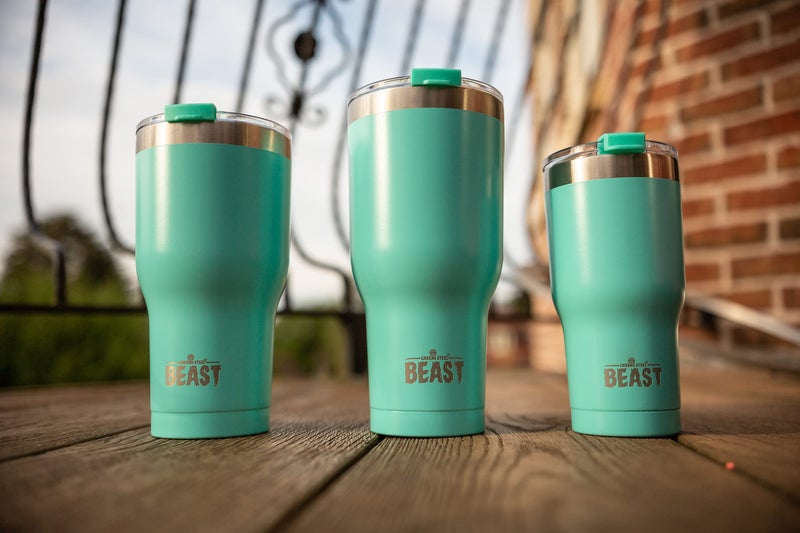 Greens Steel Beast 40 oz Tumbler Stainless Steel Vacuum Insulated Coffee Ice Cup Double Wall Travel Flask (Aquamarine Blue)  - Image 3