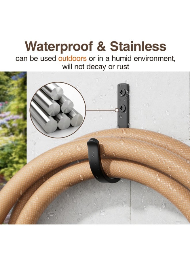 5 PCS Iron Coat Hooks - Heavy Duty J-Shaped Wall Mounted Hooks For Towels  Coats , For Bathroom Door Back Hanging, Black Home Decoration Hooks, Large Single Hook Organization Solution Black (7.5*1cm) - Image 5