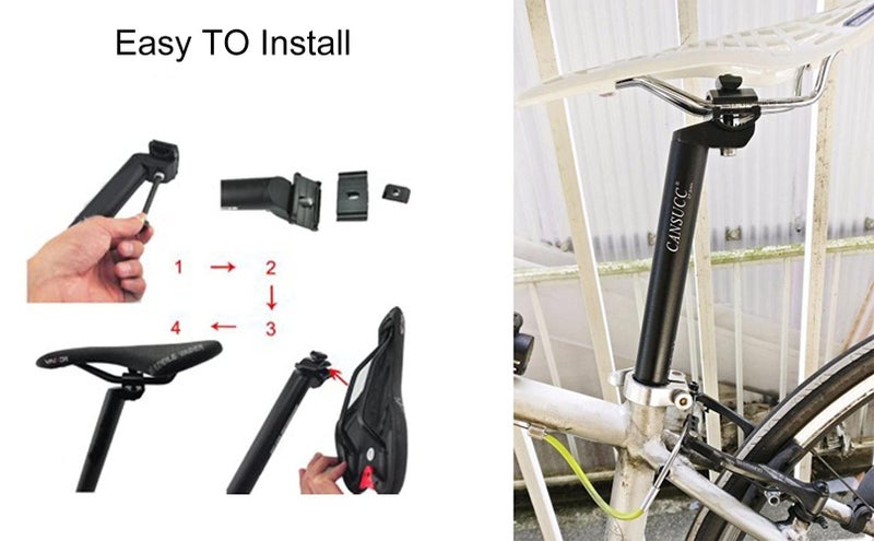 CYSKY 25.4 / 27.2 / 28.6 / 30.4 SeatPost 350mm CYSKY Bike Seat Post Suitable for Most Bicycle Mountain Bike Road Bike MTB MTN BMX (Aluminum Alloy, Black) (25.4*350) - Image 5