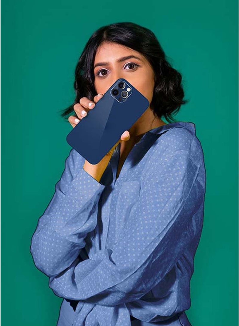 CATANES Protective Electroplated Hard Back Case Camera Protection Cover for iPhone 12 Pro Max - Blue - Image 4