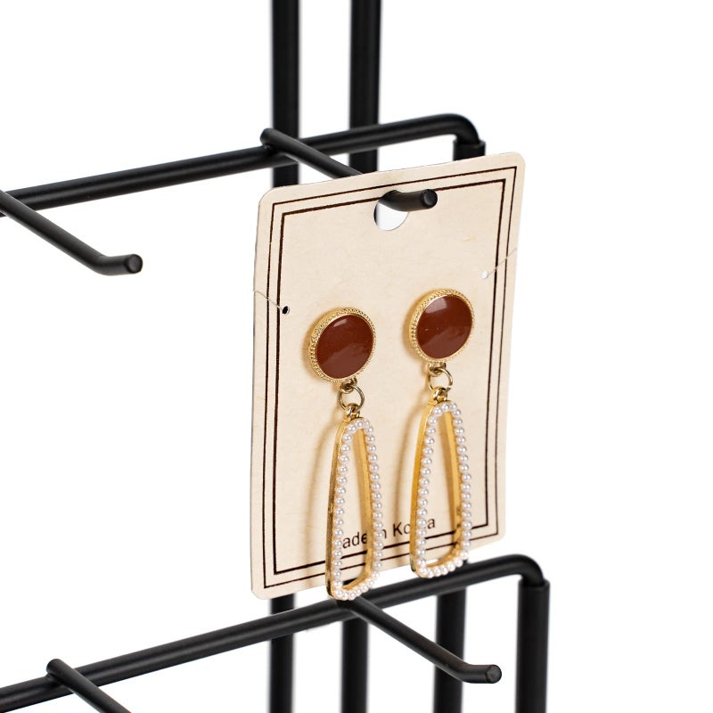 DGWJSU Earring Display Stands for Selling , Earring Rack Display Holder Stand, Jewelry Display for Selling Earring Cards, Bracelets, Hair Accessories, Rings, Necklaces 15"W x 6"D x 15.5"H (30 Hooks) - Image 5