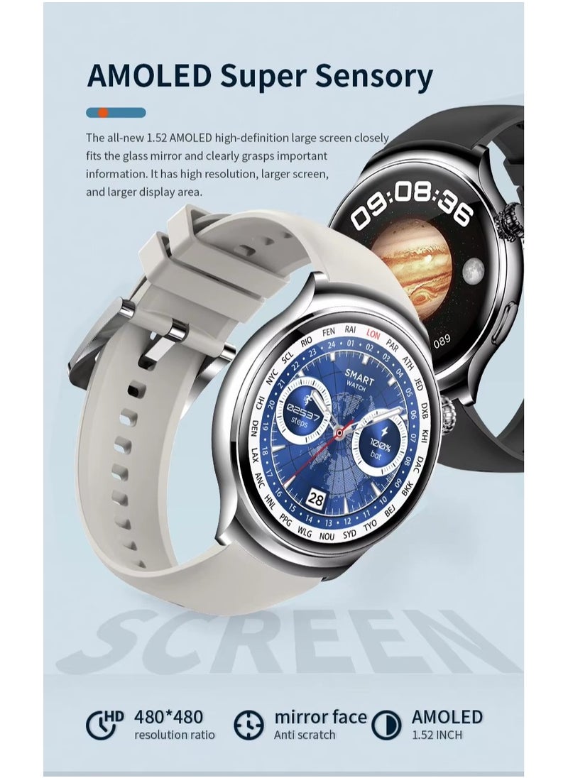 Generic - New Arrival Smart Watch Z93 Pro With HD Large Screen,Round Dial Smart Watch,BlueTeeth Calling,Message Reminder,Gesture Control,Health Monitor,Fitness Sport Tracker,Wireless Charging, Multifunctional And Multilingual, Long Last Battery,Grey - Image 1