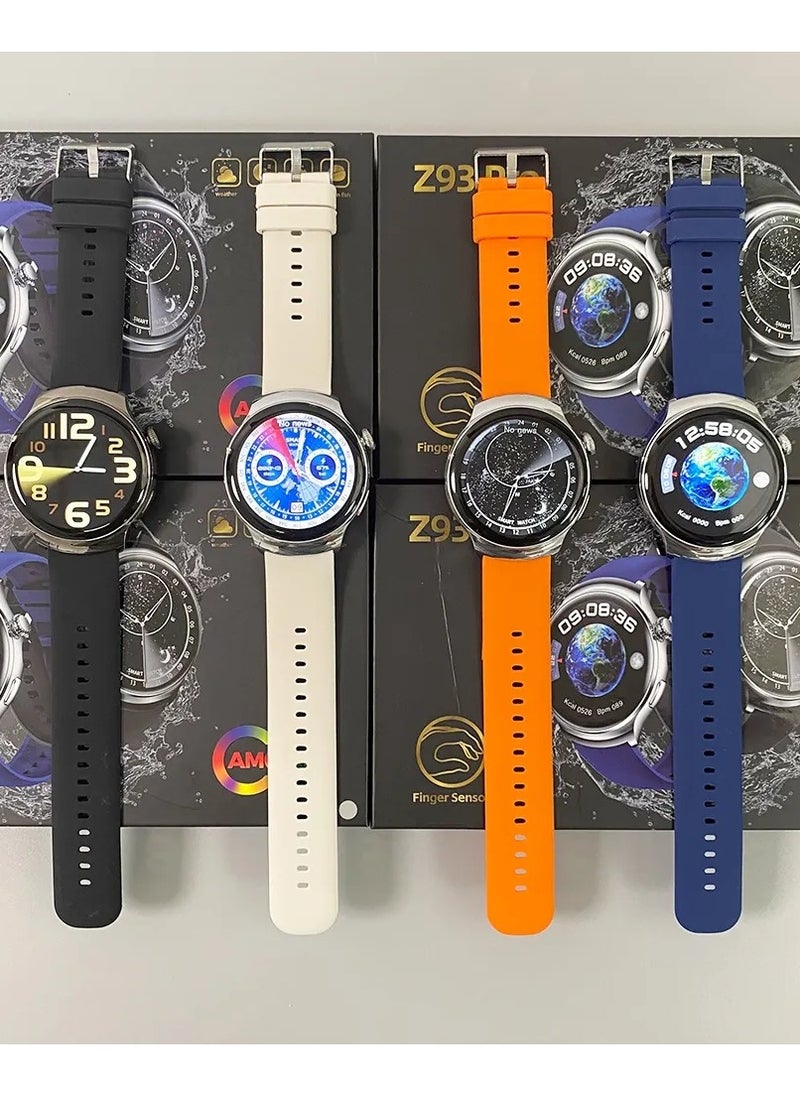 Generic - New Arrival Smart Watch Z93 Pro With HD Large Screen,Round Dial Smart Watch,BlueTeeth Calling,Message Reminder,Gesture Control,Health Monitor,Fitness Sport Tracker,Wireless Charging, Multifunctional And Multilingual, Long Last Battery,Grey - Image 1