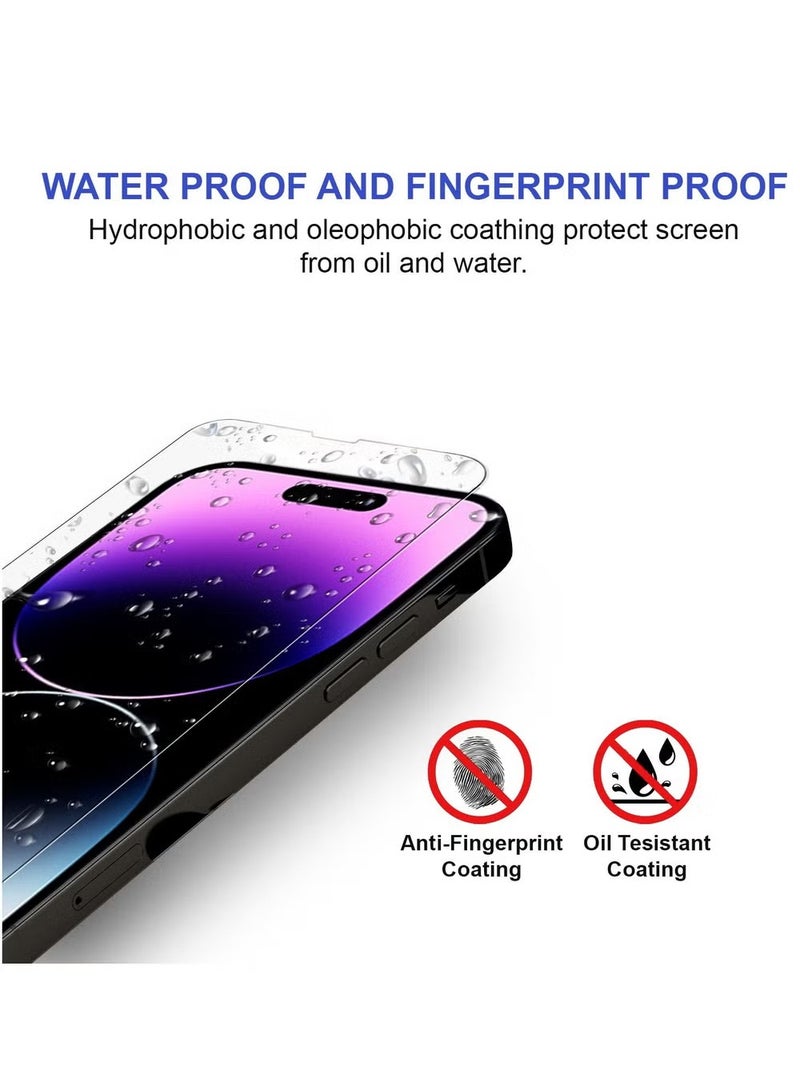 واقي شاشة من الزجاج المقوى لهاتف Apple iPhone 14 Pro Max - شفافية عالية، لمسة دقيقة، مضاد للانفجار، حواف مقوسة ناعمة، سهل التركيب، واقي شاشة لهاتف Apple iPhone 14 Pro Max - Image 3