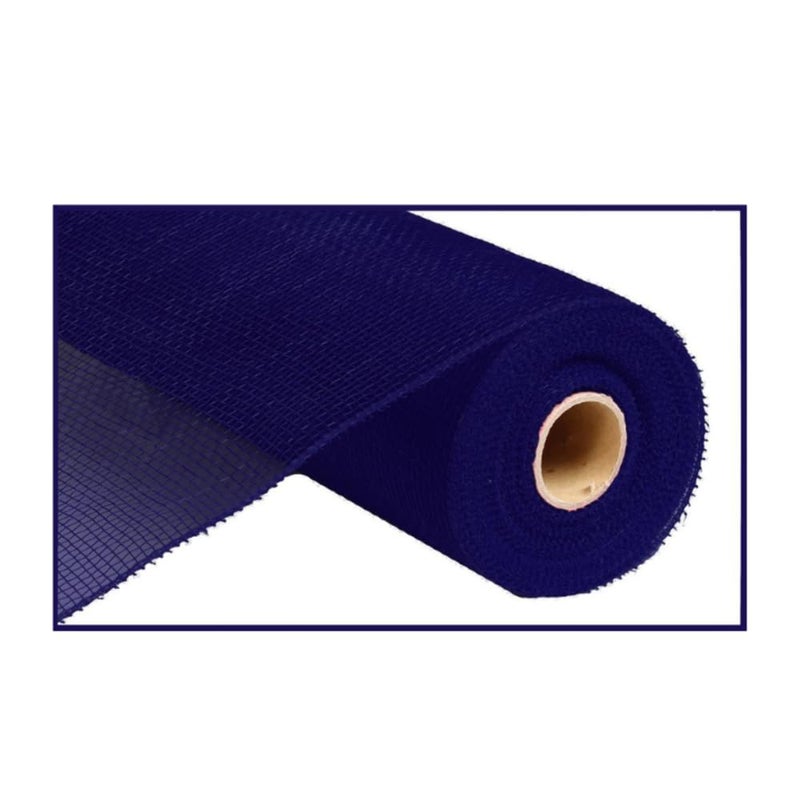 10 Inch x 30 Feet Deco Poly Mesh Ribbon  Navy Blue Non Metallic  RE130219