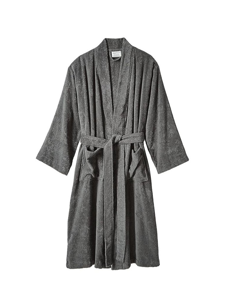 Generic - Cotton Plain Bathrobe Dark Gray - Image 1