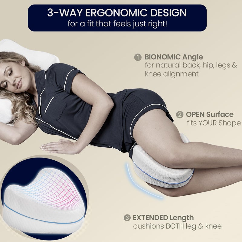 Contour Legacy Leg & Knee Foam Support Pillow for Side Sleepers Soothing Relief for Back, HIPS, Knees, Joints, Nerves & Muscles - Image 5