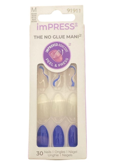 imPRESS THE NO GLUE MANI 30 Nails IMM46C Free Soul Size M