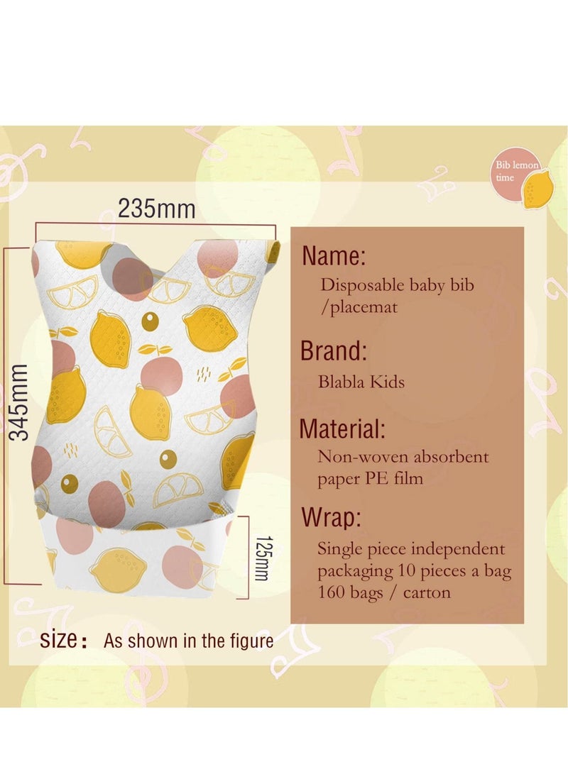 40-Piece Thickened Disposable Bibs, Disposable Travel Bibs, Non-Woven Fabric that Eats Saliva Paper Bibs, Clothing Protection for Boys and Girls - Image 2