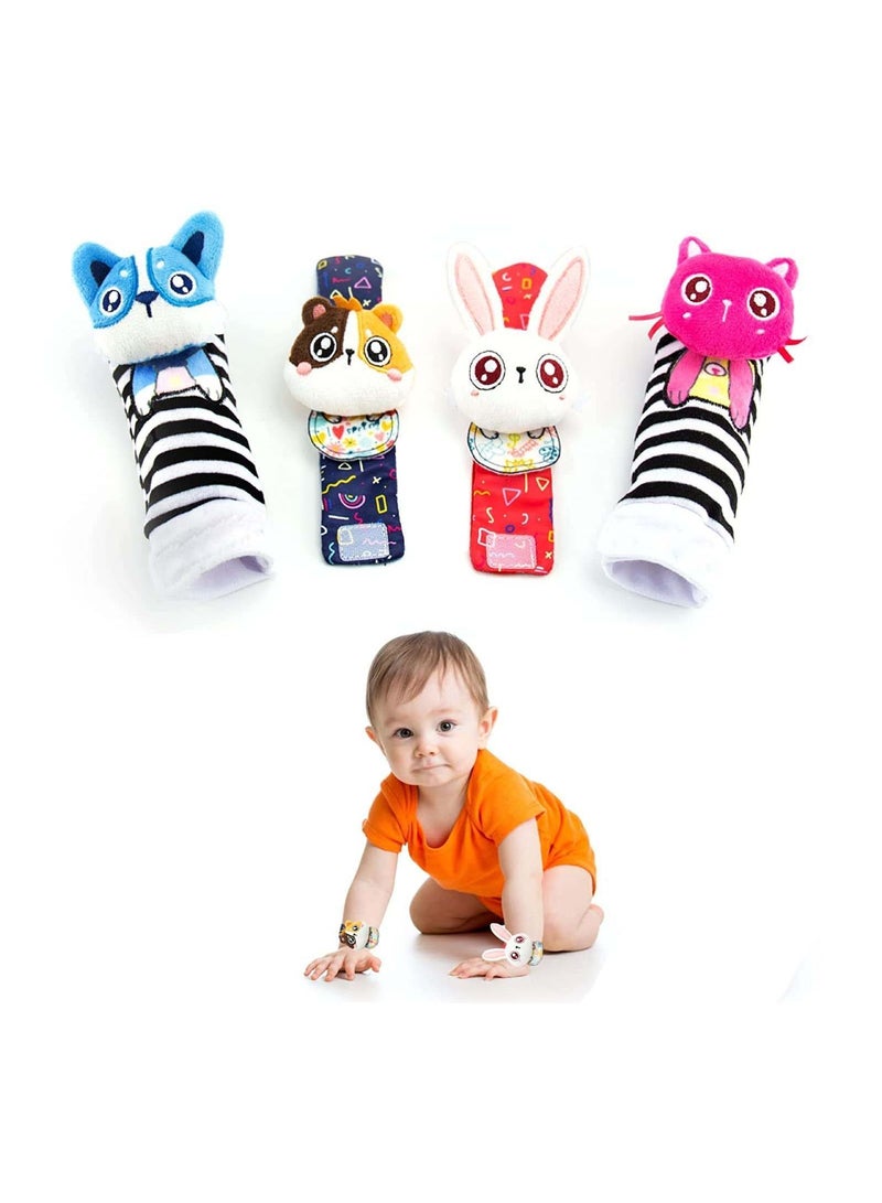 NIBEMINENT Rattle Socks for Girls & Boys Baby Toys 6-12 Months Wrist Rattles and Foot Newborns As Gift Easy to Wear  - Image 1