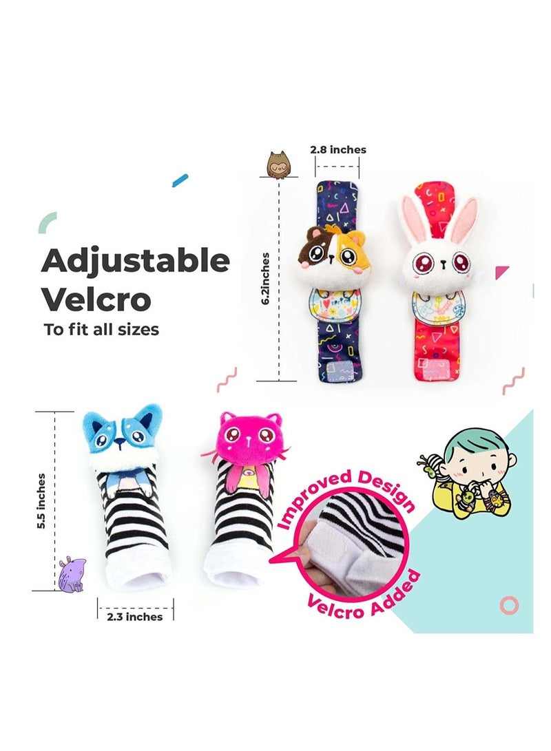 NIBEMINENT Rattle Socks for Girls & Boys Baby Toys 6-12 Months Wrist Rattles and Foot Newborns As Gift Easy to Wear  - Image 5