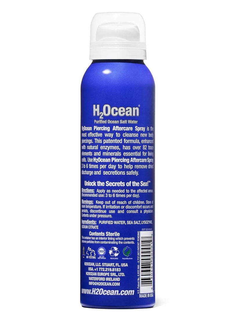 H2Ocean H2Ocean Piercing Aftercare Spray, Saline Spray for Piercings Cleaning Solution, with Sea Salt Nipple, Ear, Nose, Lip, Belly Piercings Cleaning Spray with Sea Salt & Bump Treatment, Set of 2  - Image 3
