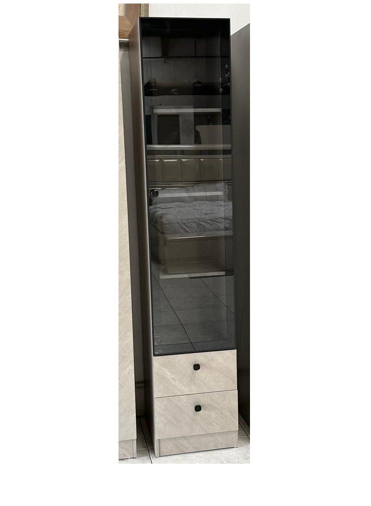 Generic WARDROBE- SINGLE DOOR GLASS. WITH 4 SHELF,2 DRAWER  - Image 1