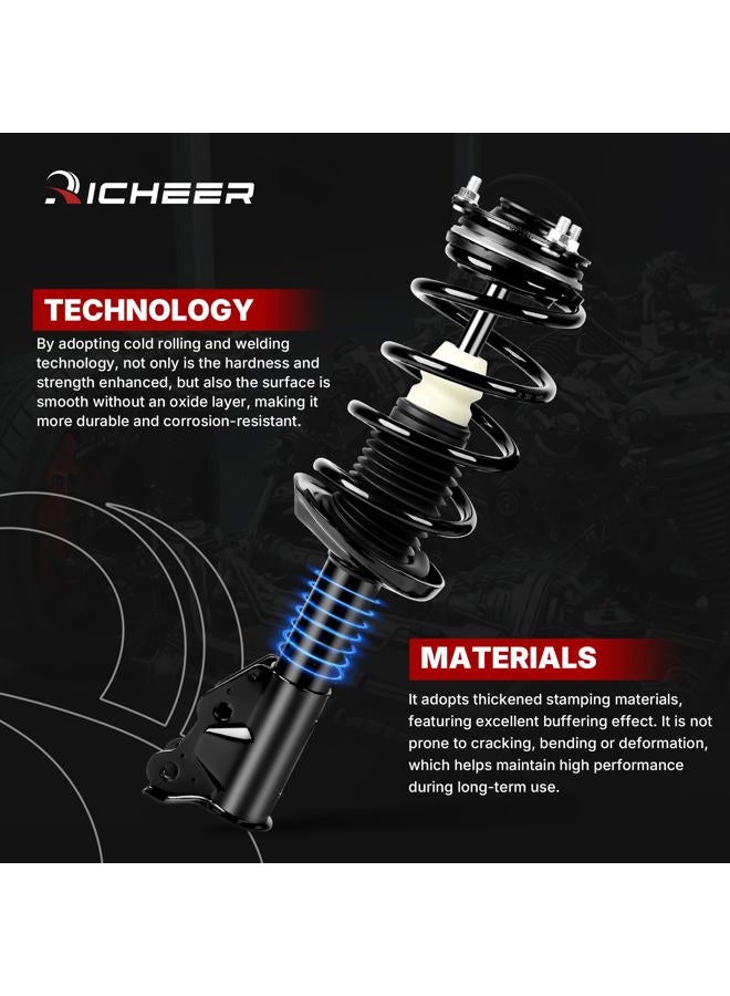 Richeer 172286 Front 2 PCS Strut Assembly Compatible with 2006-2011 Civic, Shock Absorber Front with Coil Spring Steel Replacement 172287 - Image 3