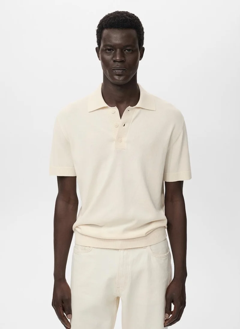 مانجو مان Cotton knitted polo shirt