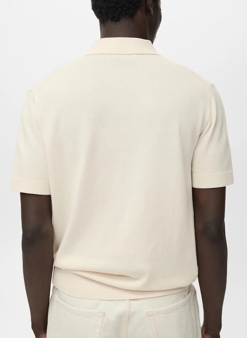 مانجو مان Cotton knitted polo shirt