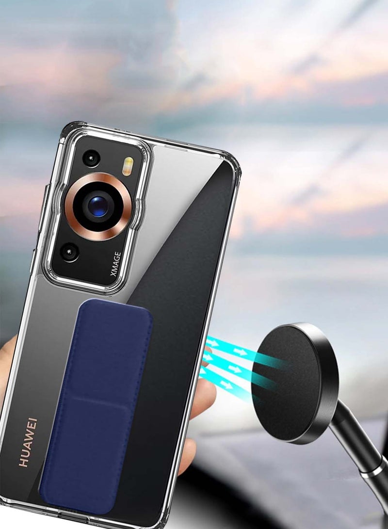 Wtech Huawei P60 Pro 4G 2023 TPU Hand Grip Air Pillow Case Cover - Clear/Navy Blue - Image 3