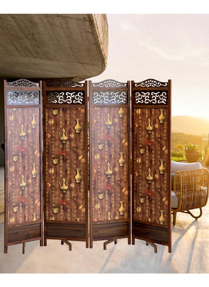 Living - Room Divider 4 Panel Room Partition, Foldable Freestanding 180*200 CM - Image 1