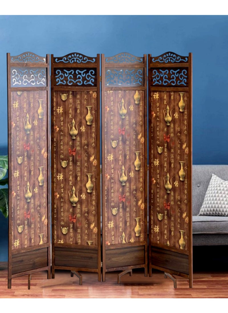 Living - Room Divider 4 Panel Room Partition, Foldable Freestanding 180*200 CM - Image 1
