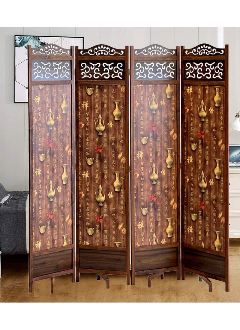 Living - Room Divider 4 Panel Room Partition, Foldable Freestanding 180*200 CM - Image 1