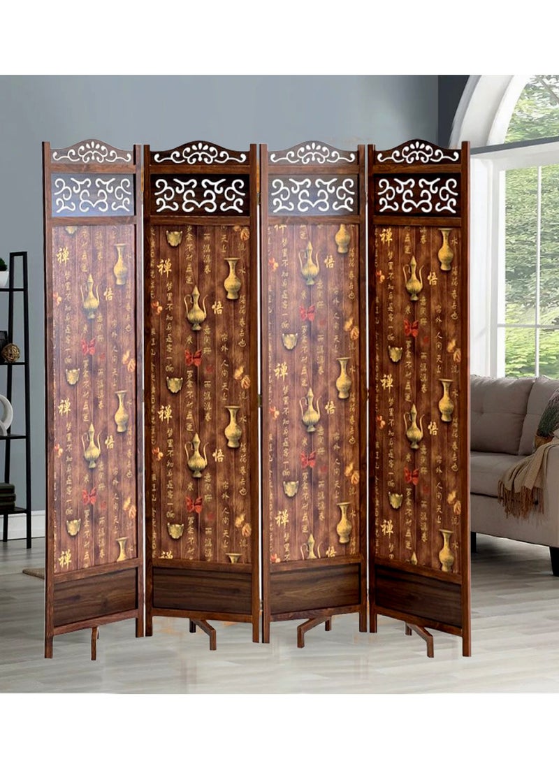Living - Room Divider 4 Panel Room Partition, Foldable Freestanding 180*200 CM - Image 1