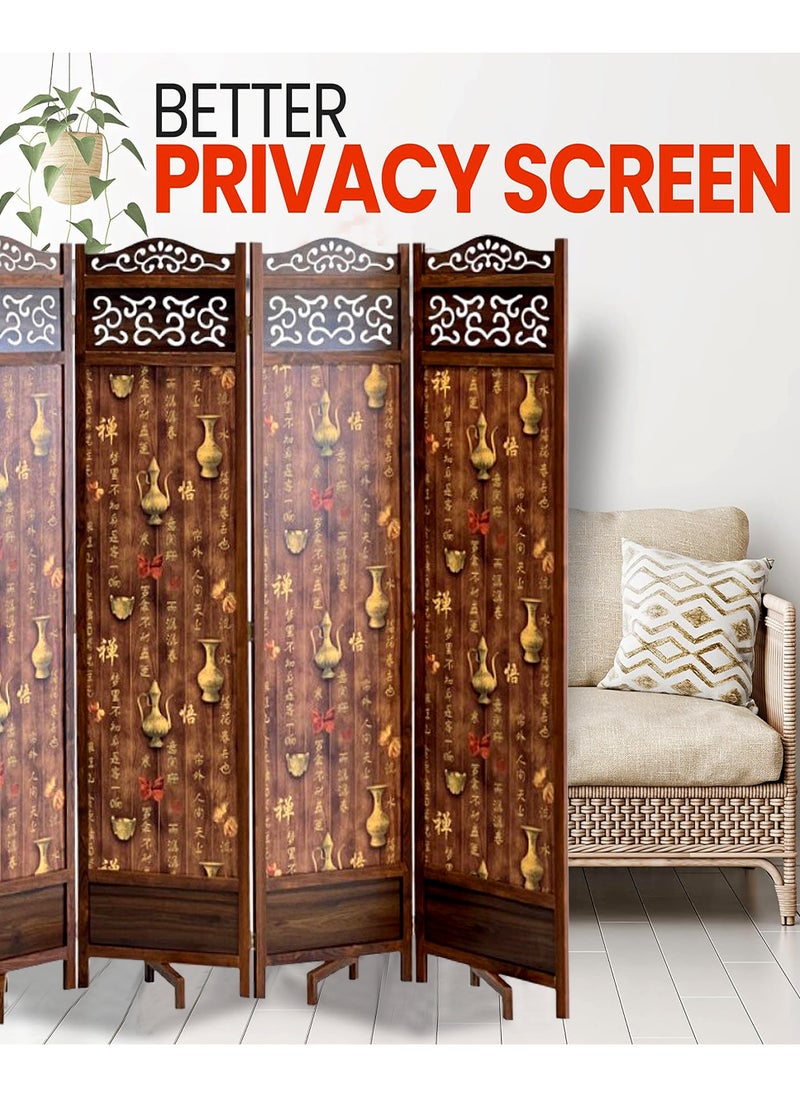 Living - Room Divider 4 Panel Room Partition, Foldable Freestanding 180*200 CM - Image 1