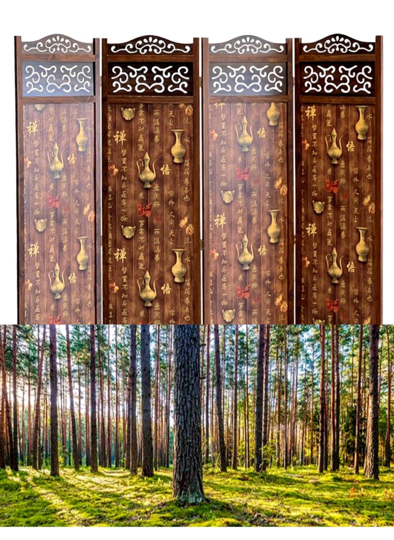 Living - Room Divider 4 Panel Room Partition, Foldable Freestanding 180*200 CM - Image 1