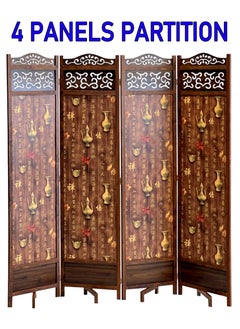 Living Room Divider 4 Panel Room Partition, Foldable Freestanding 180*200 CM  - Image 1