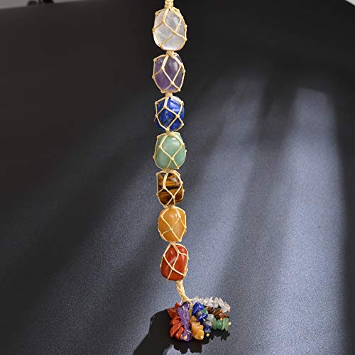 Anjiucc 7 Chakra Healing Crystals Good Luck Indoor Home Wall Decoration Car Hanging Ornament Feng Shui Ornament Car Window Decoration Christmas Trees Ornament - Image 5