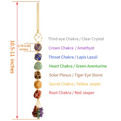 Anjiucc 7 Chakra Healing Crystals Good Luck Indoor Home Wall Decoration Car Hanging Ornament Feng Shui Ornament Car Window Decoration Christmas Trees Ornament - Image 2